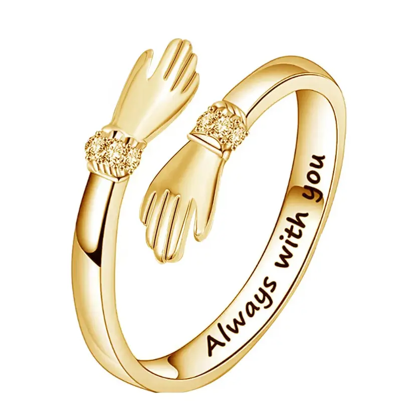 Couple Fashion Letter Design Rhinestone Inlaid Copper Ring, Wedding Engagement Party Fashionable Jewelry for Women & Girls, Exquisite Jewelry for Gift, Fashion Promise Ring, Unique Rings, Alphabet Design Ring, Beautiful Rings