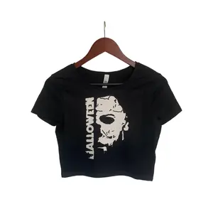 Halloween Crop Top, Michael Myers Crop Top, Vintage Spooky Crop Top, Retro Horror Crop Top, Boho Hippie Faded Tops, Horror Movie Tee