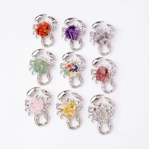 Natural Healing Gemstone Irregular Crystal Gravel Kit, Amethyst Crystal Scorpion Metal DIY Decor for Creativity, Positive Energy Enhancer