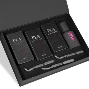 PLA Beauty LIMITLESS Lash Kit - designed for lash artists who demand flawless quality, control, and performance, it includes our best-selling LIMITLESS Control Grip Tweezers, PURE Cleanser, and 3 trays of LIMITLESS 0.03 Eyelashes in C, CC, and D curls.