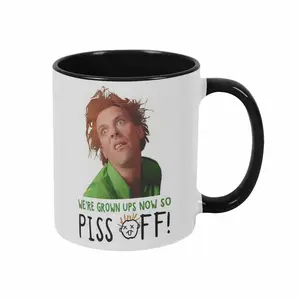 Funny Grown Up Humorous Quote Mug (11oz/15oz) Sarcastic Cartoon Face Print Bold Text Design Durable Ceramic Microwave and Dishwasher Safe Perfect for Office Desk Coffee Breaks Home Kitchen Friendship Gift Birthday Surprise Daily Use