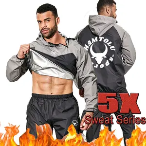HAMTOLU Unisex Sauna Suit SportswearSweat SuitBoxing Exercise Jacket and PantsFitness Training ClothesOutdoorfun AthleticWorkout Women Men