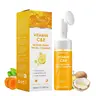 AMOCOCO Turmeric + Kojic Acid Foaming Facial Cleanser with Silicone Brush, Gentle Hydrating Daily Care Cleanser for Sensitive Skin Repair, All Skin Types, Single Item Deep Cleansing Skincare