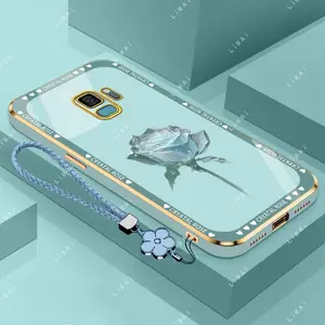 Suitable for [Galaxy S9]phone case，affordable price,free beautiful four-leaf clover lanyard，exquisite and simple,High-end styles，drop-proof and fingerprint-resistant 995