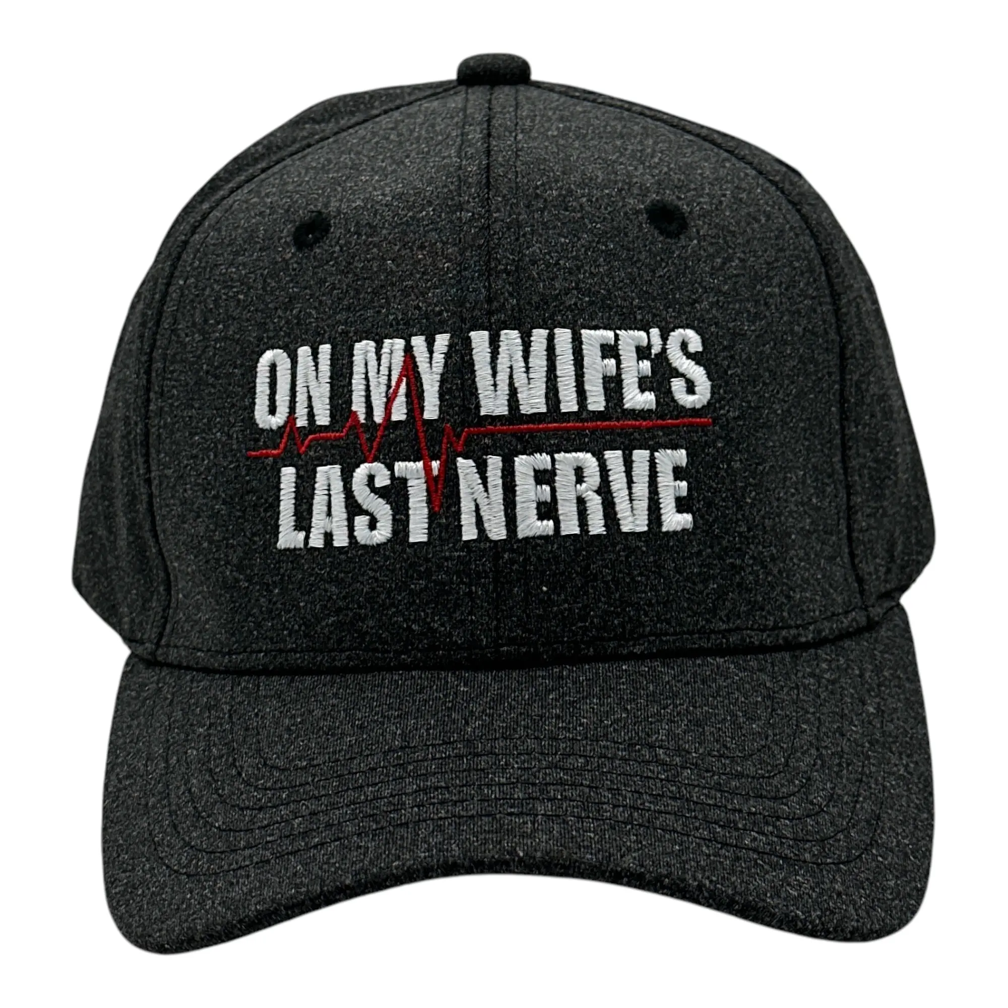 On My Wifes Last Nerve Hat Funny Sarcastic Married Graphic Novelty Cap Funny Hats Funny Sarcastic  Novelty Caps for Men Black - Standard