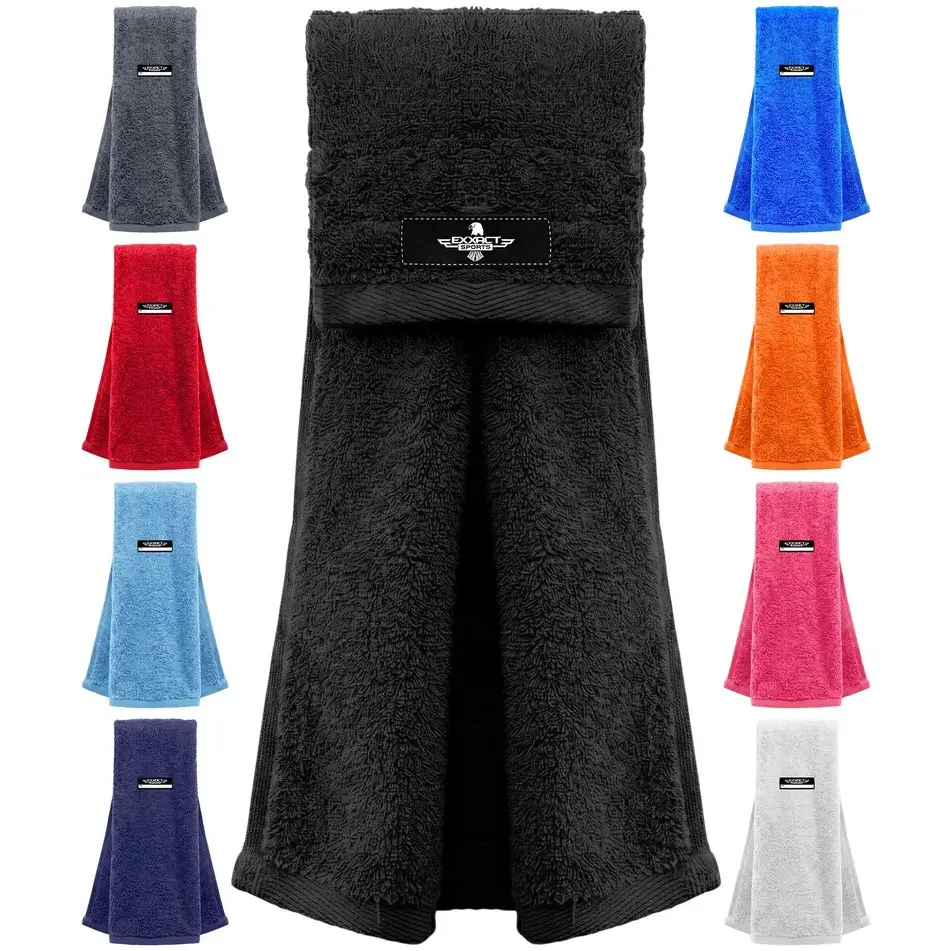 Exxact Sports Unisex Football Towel for Quarterbacks, Solid 100% Cotton with Secure-Fit Hook-Loop Fastener, Customizable & Machine-Washable
