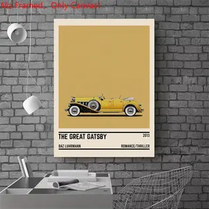 1 Piece/Set frameless canvas painting print poster,Luxury sports car art，The Great Gatsby movie car，a perfect gift for cars loves, ideal gift for bedroom, living room, dorm hallway, kitchen, mural, wall decoration, room decor