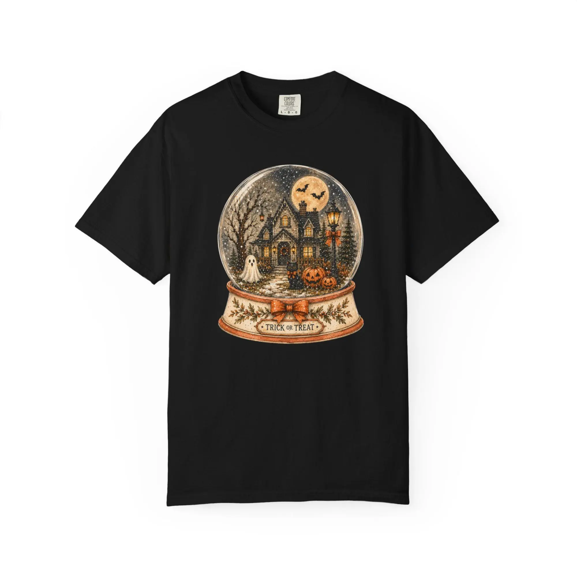 Halloween Snow Globe Shirt, Vintage Haunted House Tee, Spooky Ghost Graphic Shirt, Cute Fall Halloween Tee, Gothic Cottagecore Gift