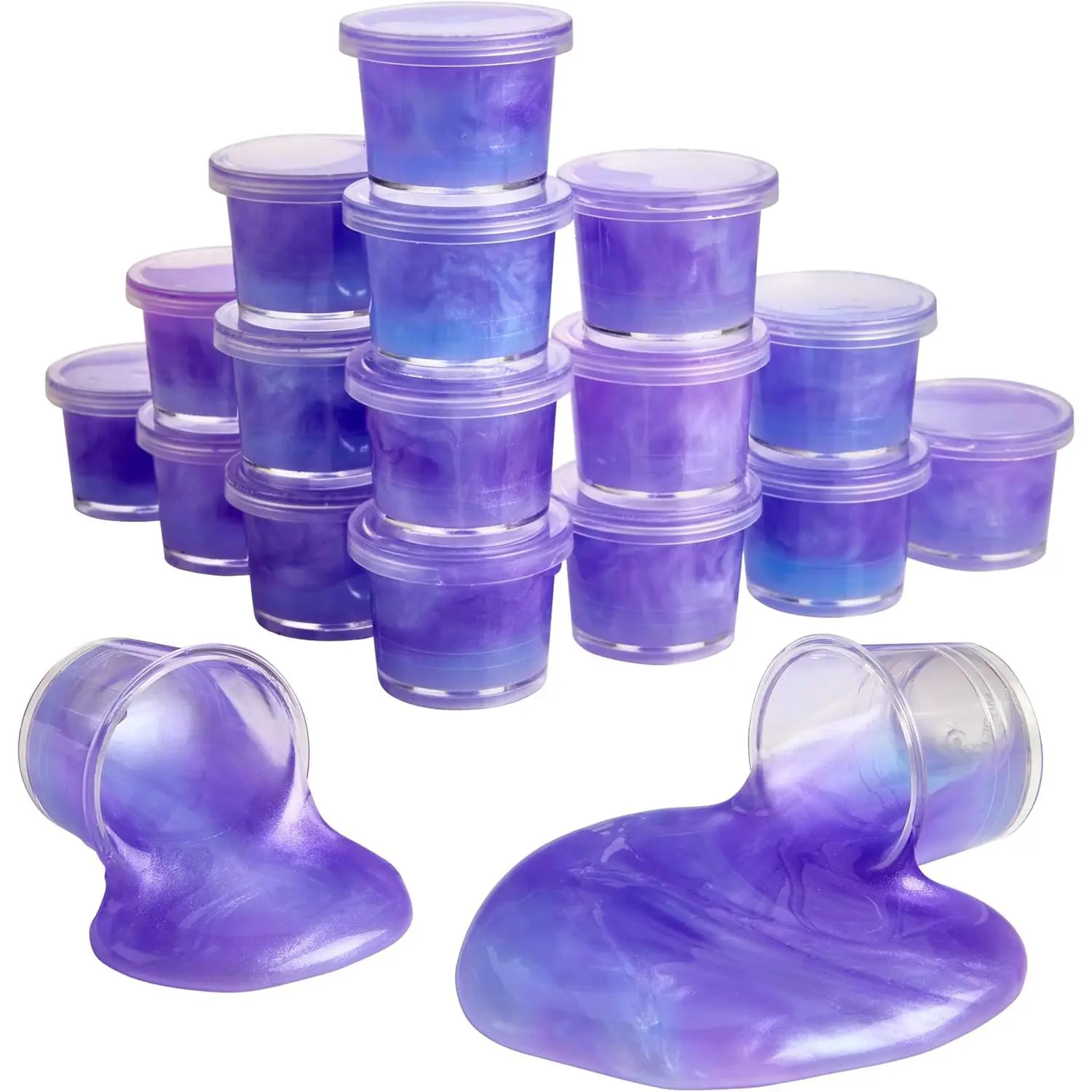 Purple Princess Mini Slime Party Favors Stress Relief, Travel Sized, Classroom Prize, Activity Playset DIY, Ages 3+ 48 Pack slime