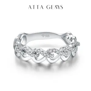 Synthetic Moissanite Ring Band Ring For Valentine's Day gift for Women Men Wedding Anniversary Fine Jewelry R032