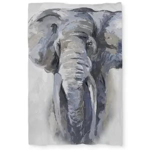Begin Home Decor C1DCTXLWAX7WAX Twin Extra Long Pastel Blue Elephant Duvet Cover - African Office Home Decor