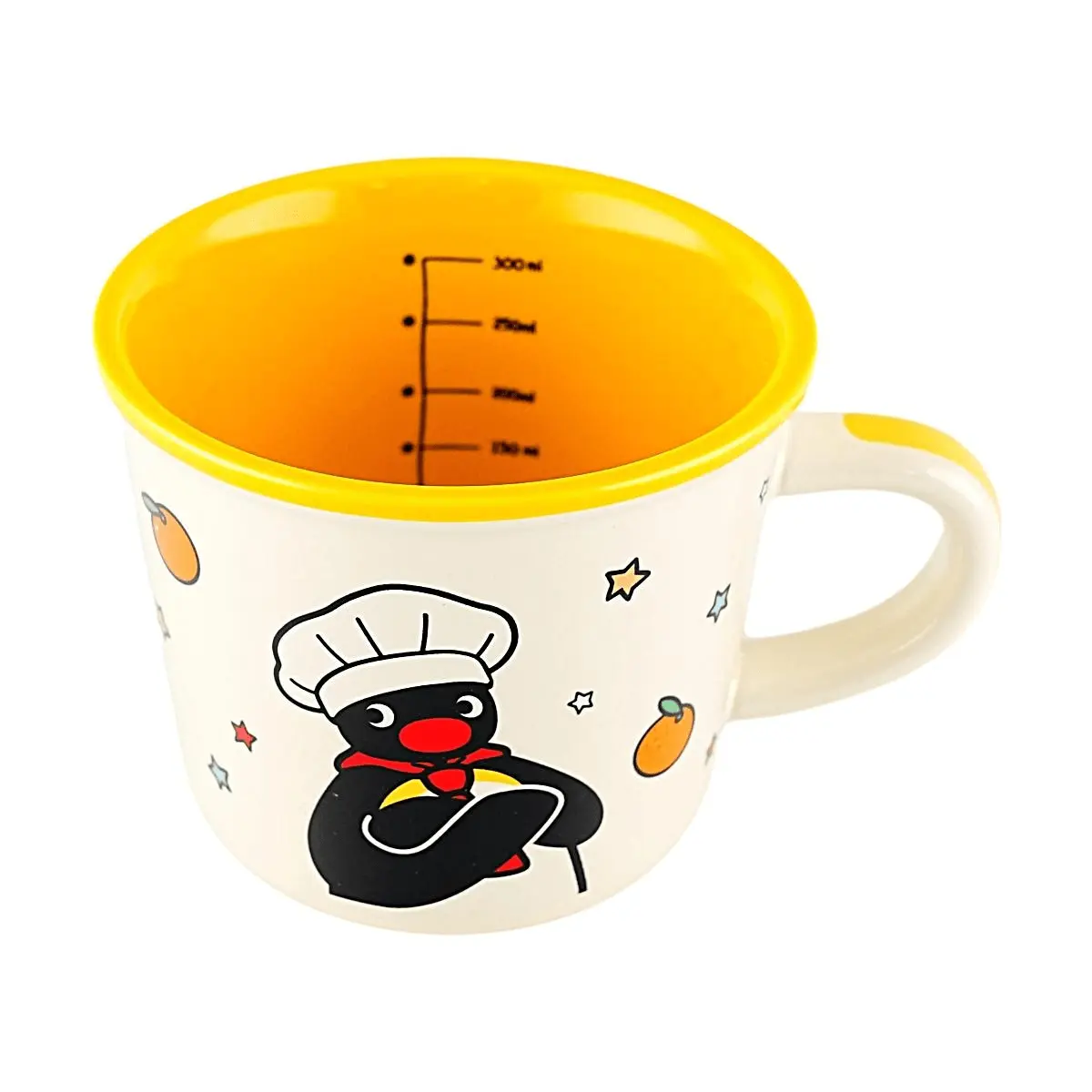 KAWASIMAYA PINGU Ceramic Tableware Set 5-Piece Cute Cartoon Dinnerware for One Person Includes Bowl Plate Mug Chopsticks Spoon