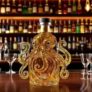 New Creative Octopus Wine Shaker, 300ML Mini Portable Whiskey Bottle, Reusable Glassware, Perfect for Home Dining, Outdoor Parties, Holidays