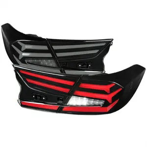 2018-2022 Honda Accord Sedan LED Sequential Signal Tail Lights (Glossy Black Housing/Smoked Lens)