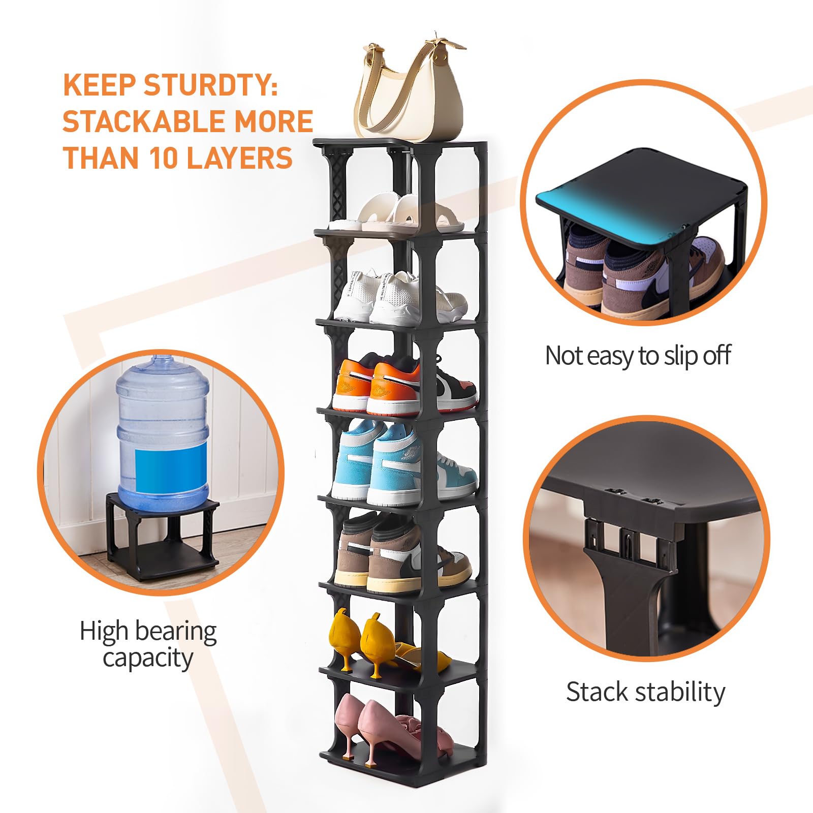 Multi functional folding shoe rack multi layer vertical storage rack space saving vertical storage suitable for dormitories and home storage