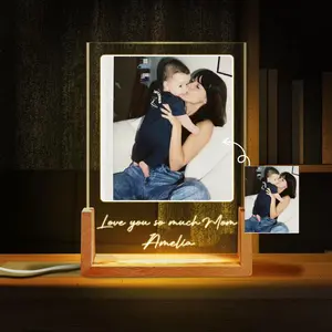 Personalized Photo LED Night Light for Mom, Custom Night Light With Picture, Family Gift, Gift from Daughter Son, Mom Gift,Mother's Day Gift