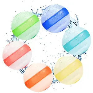 6 Pcs Reusable Water Balloons, Pool Beach Water Toys for Kids, Refillable, Non-Magnetic, Quick Fill, Self-Seal, Soft Silicone, Ages 3-12