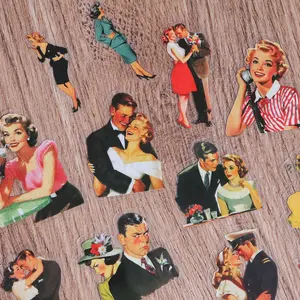 Vintage Women Theme Sticker Pack, 56pcs-64pcs Self-adhesive Aesthetic Scrapbook Sticker, for DIY Crafts, Travel Diary, Scrapbooking Supplies, Scrapbook Materials
