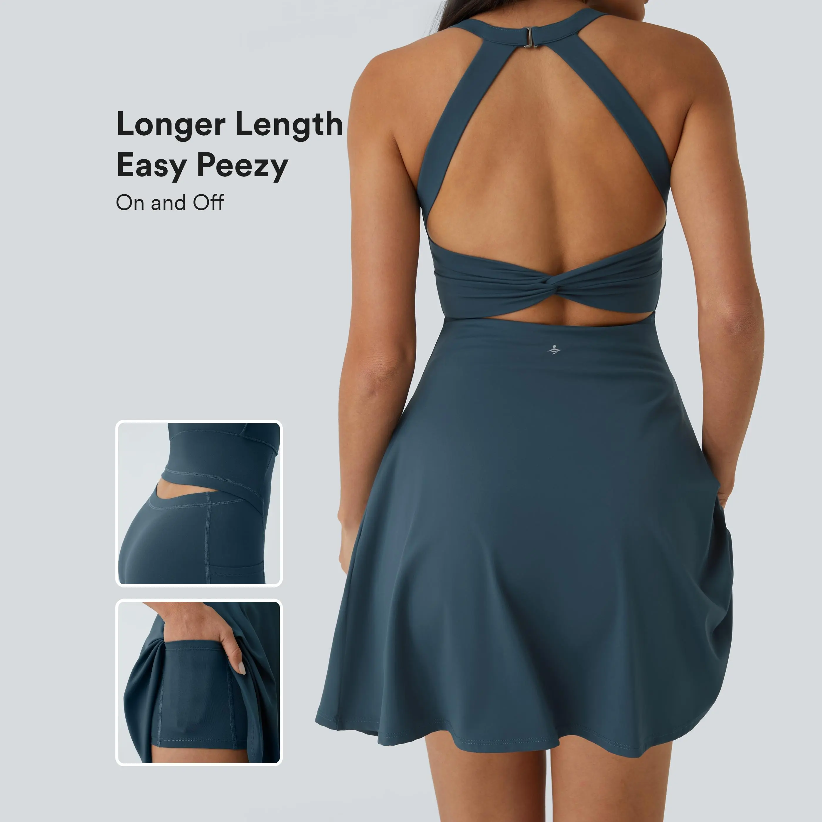 princess polly baby blue dress Emerald Green Silk Bridesmaid Dress: Backless Flared Satin Gown main image 1