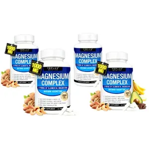 Toplux Magnesium Complex Supplement, 8 Essential Bioavailable Magnesium Forms, 1000mg Per Serving,Daily Support for Muscle,Sleep,Stress & Overall Edible Edible