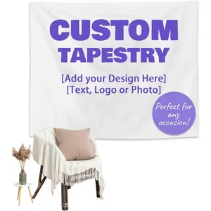 Custom Tapestry Personalized Backdrop Wall, Upload Images Banners and Signs, Customized Living Room Bedroom Decor with Photo/Text for Wedding Birthday Christmas, Horizontal.Multiple sizes are available for selection. Decoration Hanging