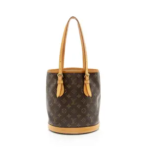 Pre-owned Louis Vuitton Leather Tote Bags Vintage Monogram Canvas Petit Bucket Tote