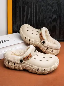 Women's Winter Fleece Lined Slip-On Shoes, Detachable Plush Inner Layer, Thick Sole, Warm Design for Snowy Cold Weather, Outdoor Casual Shoes