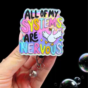 Funny Holographic Badge Reels, Xray Girl Creations, Funny Badge reel for nurses, xray techs and hospital workers. Retractable swivel clip with a 360 rotation. Great gift for coworker. Cute Badge for Work. Badge clip, Badge pull