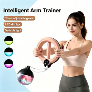 Weighted Hoop, 360 ° Rotating Wrist & Forearm Trainer for Men and Women, Upper Body Strength Tool for Arms, Shoulders & Chest with LED Light Up, Portable Home and Gym Fitness Equipment