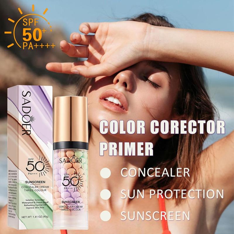 3 In 1 Primer for Face Before Makeup, SPF 50 PA+++ | Hydrating, Oil-Control & Glow-Boosting Formula |  Even Skin Tone Multi Use Makeup Flawless Coverage ,Valentine's Day gift