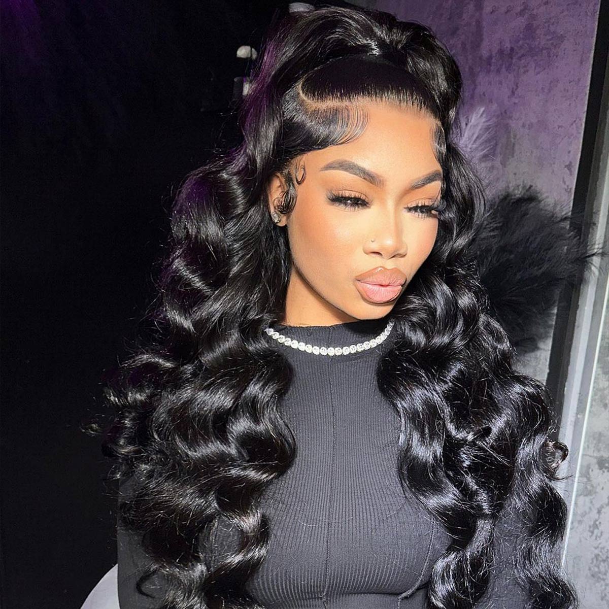 OQ HAIR Loose Wave 360 Full Lace Frontal Glueless Wig With Invisi Drawstring Pre Everything Beginner Friendly Various Styles