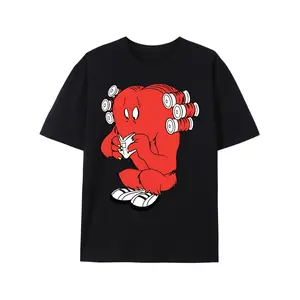 Funny Bookworm Graphic Tee for Men - Red Mummy Cartoon & Manga Reading Character Print on Cotton Oversized Black T-Shirt, Unique Gift for Book Lovers & Casual Wear