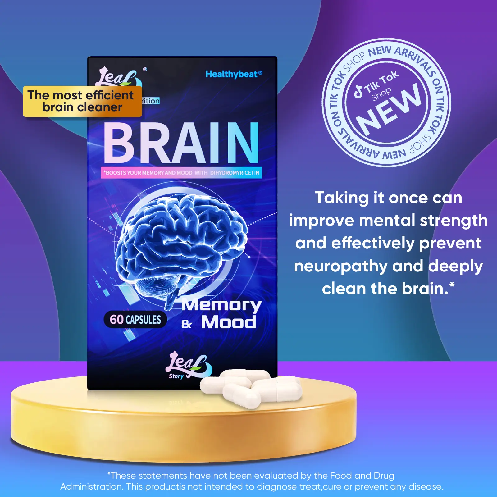 LeafStory Nootropic Brain Supplements for Memory and Focus, Cognitive Function f...