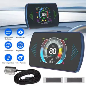 P12 5.8 Inch Obd2 Car Hud Head-Up Display, Digital Projection Instrument, Speedometer, Tachometer, Water Temperature, Voltage, Fuel Consumption, Car Smart Display