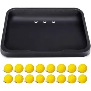 Heavy Duty Rubber Golf Ball Tray with 16 Foam Golf Balls, Excellent Durability and Stability for Indoor and Outdoor Golf Training