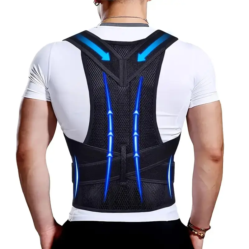 OLLAS Adjustable Back Support for Men & Women |   Upper and Lower Back Stabilization with Waist Stability, Breathable Mesh Design |   Casual Posture Corrector