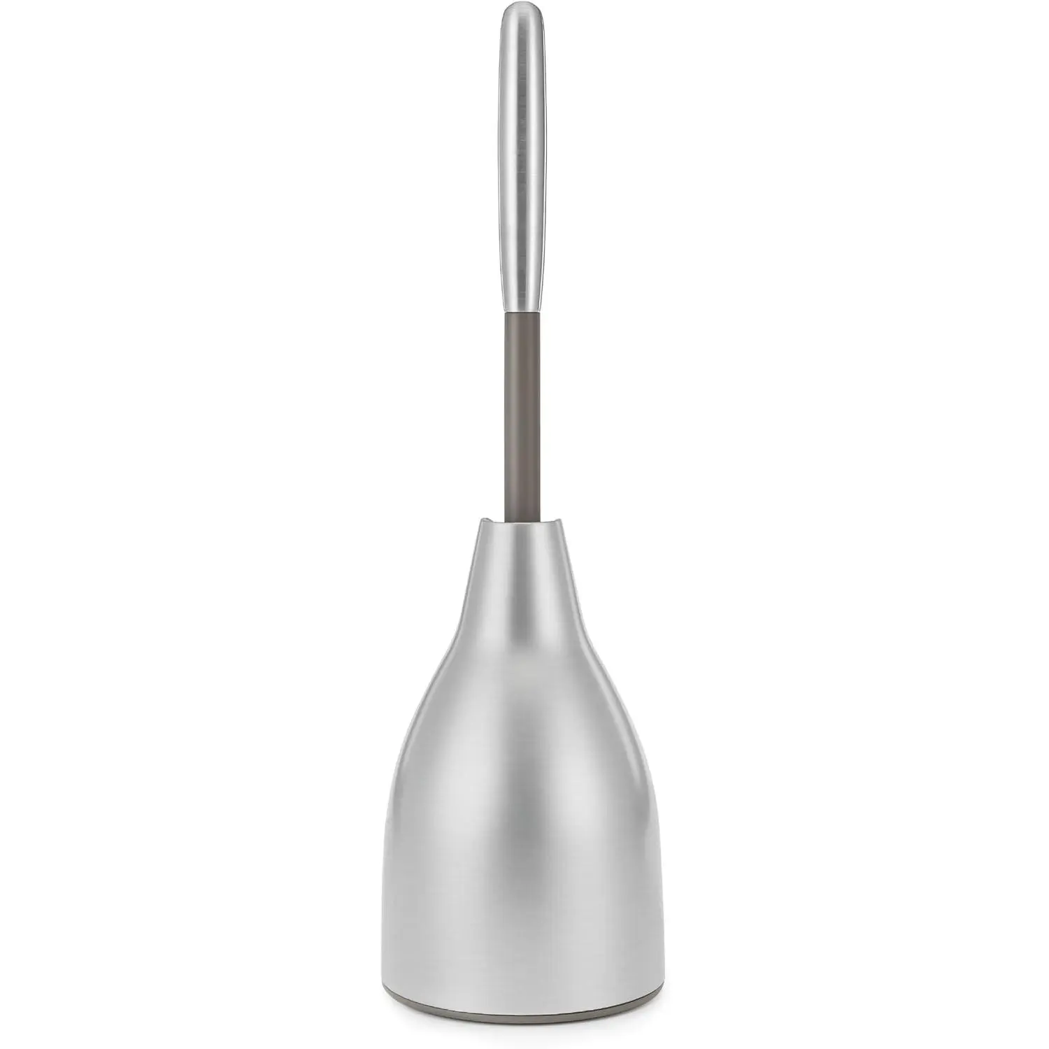BTH-6318-47T Slim Stainless Steel and Plastic Toilet Plunger Caddy Set - Open Back, Odor Control, Simple Twist-to-Remove Head, 5.5x17.5in, Simple Twist-To-Remove Plunger Head