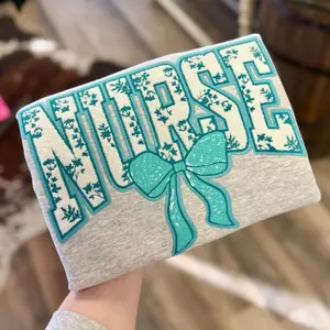 Nurse Chenille Sequin Patch Sweatshirt