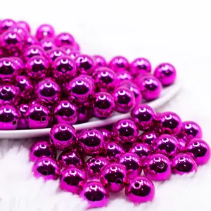 12mm Hot Pink Reflective Bubblegum Beads