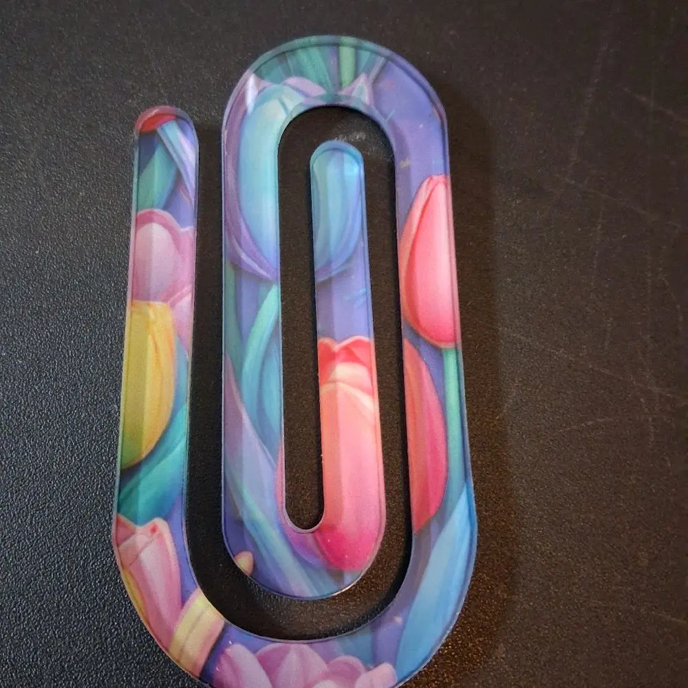 Junbo Paperclip with Tulips - Colorful Design for Organizing and Stylish Office Supplies