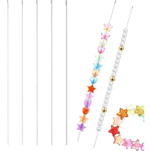5 Pcs Bead Threader for Jewelry Making, Bead Spinner Needles, 5 Thickness Styles Beading Needles, Needle-Free Beading Supplies for Beaded Bracelets, Necklaces, DIY Handmade 0.4/0.5/0.6/0.7/0.8m