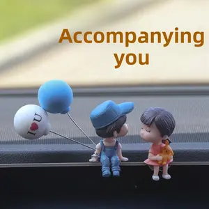 Car figurine, car interior decoration item, cute kissing couple doll, electric vehicle decorative item