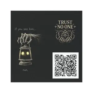 If You See Him Lantern Illustration car magnet | Trust No One occult QR code car magnet