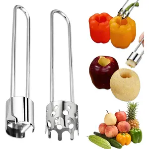 2 count  Corer Tool,Bell Pepper Corer Seed Remover Tool,Stainless Steel Fruit Vegetable Corer Tool Kitchen Gadget for Pineapple,Pear,Tomato,Jalapeno Corer Tool Pepper Seed Corer,Easy to Clean