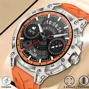 Men's Outdoor Sports Smart Watch 1.8", Bluetooth-compatible Connectivity, Heart Rate & Sleep Monitoring, Pedometer, Blood Oxygen, Android Compatible, Waterproof Fitness Smartwatches