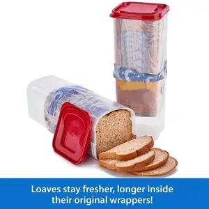 Plastic Bread Storage Box with Sealed Airtight Lid, Sandwich Rack, Fresh Bread Container, Suitable for Bread and Sandwiches