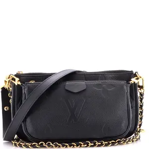 Pre-owned Louis Vuitton material Messenger Bags Multi Pochette Accessoires Monogram Empreinte Giant by Rebag