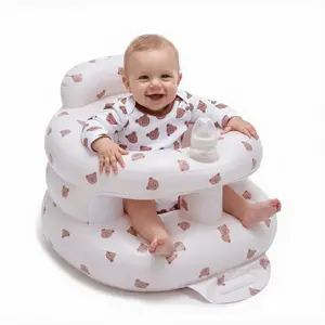 Inflatable Baby Seat for Babies 3-36 Months with Built-in Air Pump & Safety Fence Ergonomic Design for Sitting Learning to Sit & Travel Comfort