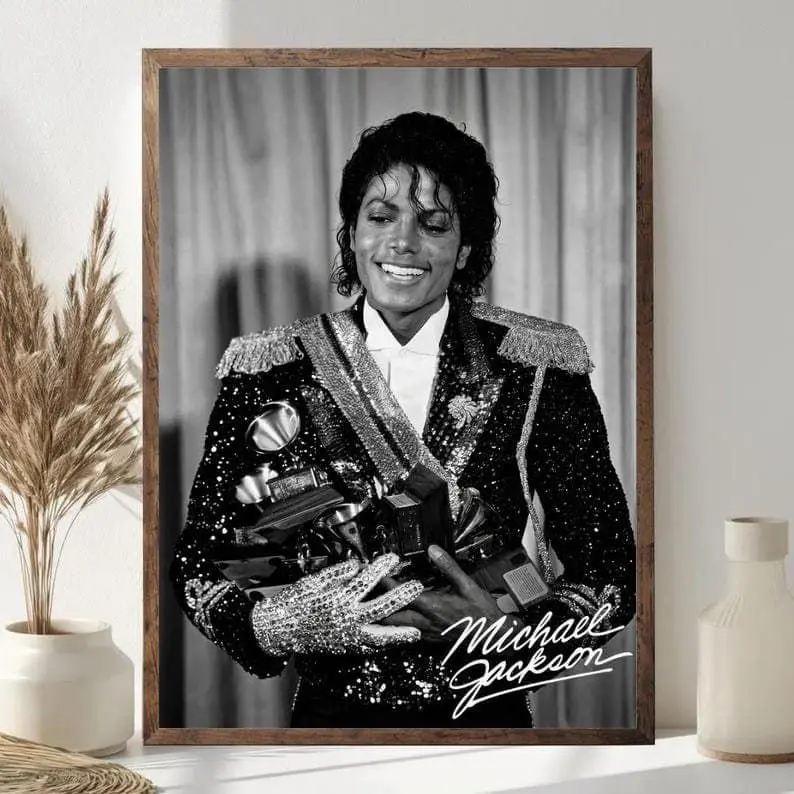 Retro Aesthetic Michael Jackson Unframed Paper Print - Artistic Music Wall Artwork, Home Decor Accent for Living Space