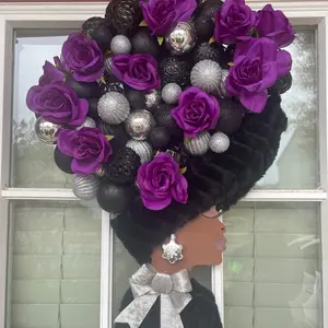 Black, Silver and Purple Diva Wreath